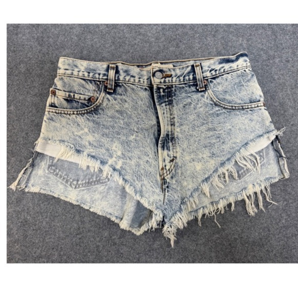 Vintage‎ Levi Strauss Co 517 Boot Cut Acid Wash Denim Jean Shorts W34
